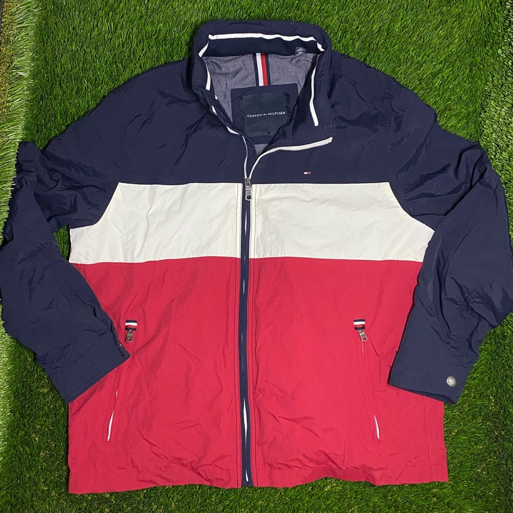 Tommy Hilfiger Colorblock Taslan Windbreaker Jacket Men’s Size XLarge